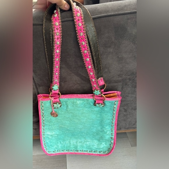 Pink and Turquoise Women's Bag - Picture 1 of 9